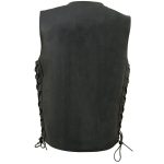 Milwaukee Leather LKY3870 Youth Size Black Leather Biker Style Vest with Snap Front and Side Laces - Image 2