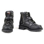 Milwaukee Motorcycle Clothing Company MB233 Road Captain Leather Women’s Black Motorcycle Boots - Image 10