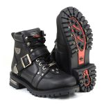 Milwaukee Motorcycle Clothing Company MB233 Road Captain Leather Women’s Black Motorcycle Boots - Image 8