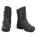 MMCC MB253 Women’s Cameo Black Leather Biker Boots – Riding Footwear - Image 10