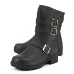 MMCC MB253 Women’s Cameo Black Leather Biker Boots – Riding Footwear - Image 3