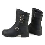 MMCC MB253 Women’s Cameo Black Leather Biker Boots – Riding Footwear - Image 4