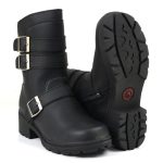 MMCC MB253 Women’s Cameo Black Leather Biker Boots – Riding Footwear - Image 8