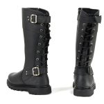 MMCC MB255 Women’s Dream Girl Black Leather Biker Boots – Riding Footwear - Image 5