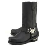 MMCC MB410 Men’s Classic Harness Black Leather Biker Boots – Riding Footwear - Image 3