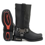 MMCC MB410 Men’s Classic Harness Black Leather Biker Boots – Riding Footwear - Image 9