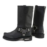 Milwaukee Motorcycle Clothing Company MB411 Men’s Black Drag Harness Motorcycle Leather Boots - Image 4