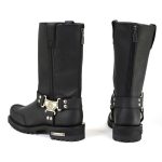 Milwaukee Motorcycle Clothing Company MB411 Men’s Black Drag Harness Motorcycle Leather Boots - Image 5