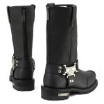 Milwaukee Motorcycle Clothing Company MB411 Men’s Black Drag Harness Motorcycle Leather Boots - Image 6