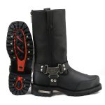 Milwaukee Motorcycle Clothing Company MB411 Men’s Black Drag Harness Motorcycle Leather Boots - Image 9
