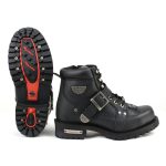 MMCC MB433 Men’s Road Captain Black Leather Biker Boots – Riding Footwear - Image 3