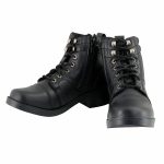 Milwaukee Leather MBK9255 Boys Black Lace-Up Boots with Side Zipper Entry - Image 4