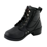 Milwaukee Leather MBK9265 Boys Black Lace-Up Boots with Side Zipper Entry - Image 5