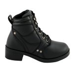 Milwaukee Leather MBK9265 Boys Black Lace-Up Boots with Side Zipper Entry - Image 8