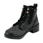 Milwaukee Leather MBK9275 Boys Black Lace-Up Boots with Side Zipper Entry - Image 4
