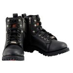 Milwaukee Leather MBL200 Women’s Black Leather Lace-Up Motorcycle RiderBoots w/Side Zipper - Image 2