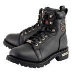 Milwaukee Leather MBL200 Women’s Black Leather Lace-Up Motorcycle RiderBoots w/Side Zipper - Image 5