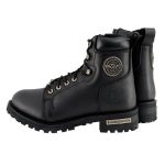 Milwaukee Leather MBL200 Women’s Black Leather Lace-Up Motorcycle RiderBoots w/Side Zipper - Image 6