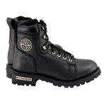Milwaukee Leather MBL200 Women’s Black Leather Lace-Up Motorcycle RiderBoots w/Side Zipper - Image 9