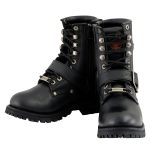 Milwaukee Leather MBL201 Women’s Black Leather Lace-Up Motorcycle Rider Boots w/ Buckles - Image 5