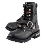 Milwaukee Leather MBL201 Women’s Black Leather Lace-Up Motorcycle Rider Boots w/ Buckles - Image 6