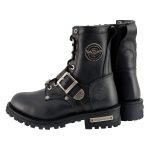 Milwaukee Leather MBL201 Women’s Black Leather Lace-Up Motorcycle Rider Boots w/ Buckles - Image 7