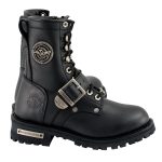 Milwaukee Leather MBL201 Women’s Black Leather Lace-Up Motorcycle Rider Boots w/ Buckles - Image 10