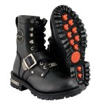 Milwaukee Leather MBL201 Women’s Black Leather Lace-Up Motorcycle Rider Boots w/ Buckles - Image 2