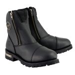 Milwaukee Leather Women’s Black Premium Leather Double Sided Zipper Motorcycle Riding Boots MBL202