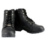 Milwaukee Leather Women’s Black Leather Lace-Up Motorcycle Rider Boots with Side Zipper MBL9300 - Image 5