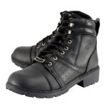Milwaukee Leather Women’s Black Leather Lace-Up Motorcycle Rider Boots with Side Zipper MBL9300 - Image 7