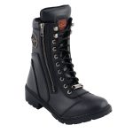Milwaukee Leather MBL9301 Women’s Black Leather Lace-Up Motorcycle Biker Riding Boots with Side Zipper Entry - Image 12