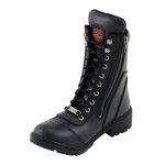 Milwaukee Leather MBL9301 Women’s Black Leather Lace-Up Motorcycle Biker Riding Boots with Side Zipper Entry - Image 5