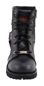 Milwaukee Leather Women’s Black Leather 8-Inch Lace-Up Motorcycle Harness Boots with Side Zipper MBL9302 - Image 10