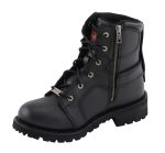 Milwaukee Leather Women’s Black Leather 8-Inch Lace-Up Motorcycle Harness Boots with Side Zipper MBL9302 - Image 9