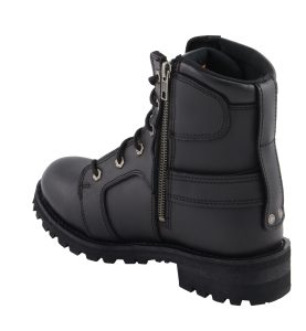 Milwaukee Leather Women’s Black Leather 8-Inch Lace-Up Motorcycle Harness Boots with Side Zipper MBL9302 - Image 7