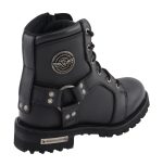 Milwaukee Leather Women’s Black Leather 8-Inch Lace-Up Motorcycle Harness Boots with Side Zipper MBL9302 - Image 5