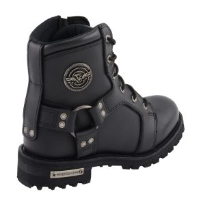 Milwaukee Leather Women’s Black Leather 8-Inch Lace-Up Motorcycle Harness Boots with Side Zipper MBL9302 - Image 5