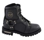 Milwaukee Leather Women’s Black Leather 8-Inch Lace-Up Motorcycle Harness Boots with Side Zipper MBL9302 - Image 4