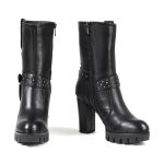 Milwaukee Leather MBL9303 Women’s Classic Black Leather Casual Fashion Boots with Block Heel - Image 2