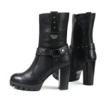 Milwaukee Leather MBL9303 Women’s Classic Black Leather Casual Fashion Boots with Block Heel - Image 5
