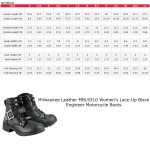 Milwaukee Leather MBL9310 Women’s Lace-Up Black Leather Engineer Motorcycle Rider Boots - Image 3