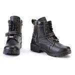 Milwaukee Leather MBL9312 Women’s Black Leather Lace-Up 7-Inch Harness Motorcycle Rider Boots w/ Buckle - Image 3