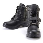 Milwaukee Leather MBL9312 Women’s Black Leather Lace-Up 7-Inch Harness Motorcycle Rider Boots w/ Buckle - Image 4