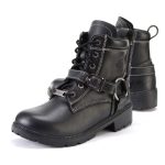 Milwaukee Leather MBL9312 Women’s Black Leather Lace-Up 7-Inch Harness Motorcycle Rider Boots w/ Buckle - Image 5