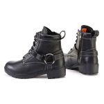 Milwaukee Leather MBL9312 Women’s Black Leather Lace-Up 7-Inch Harness Motorcycle Rider Boots w/ Buckle - Image 6