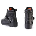 Milwaukee Leather MBL9312 Women’s Black Leather Lace-Up 7-Inch Harness Motorcycle Rider Boots w/ Buckle - Image 7