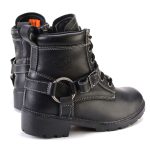 Milwaukee Leather MBL9312 Women’s Black Leather Lace-Up 7-Inch Harness Motorcycle Rider Boots w/ Buckle - Image 8
