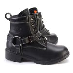 Milwaukee Leather MBL9312 Women’s Black Leather Lace-Up 7-Inch Harness Motorcycle Rider Boots w/ Buckle - Image 9