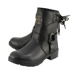 Milwaukee Leather MBL9313 Women’s Black Leather Harness Zip-Up Motorcycle Rider Boots w/ Back Laces - Image 5
